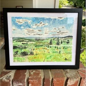 Framed Landscape Watercolor